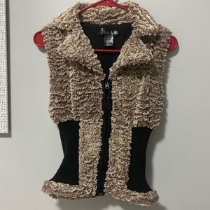 Brown teddy bear vest jacket
